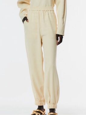 TIBI Butter Yellow Chalky Drape Plashet Jogger Sz S